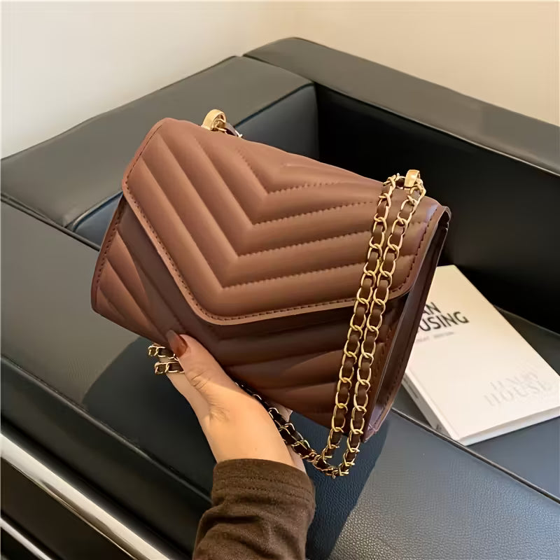 Women's V-Quilted Crossbody Bag